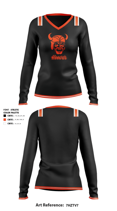 North Canton Hoover Football 75864683 Women's Long Sleeve V-neck Shirt - 1