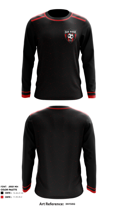 Oak Ridge Youth Association Soccer 89748259 Long Sleeve Performance Shirt - 1
