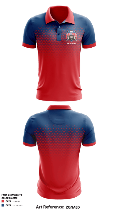 The King's Academy Swimming 22383613 Short Sleeve Performance Polo - 1