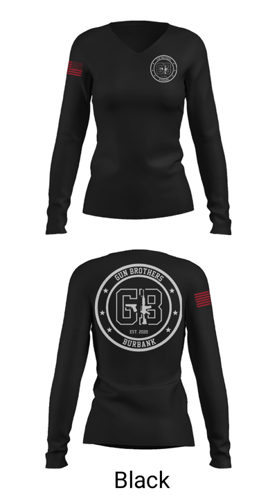 Gun Brothers 19899878 Women's Long Sleeve V-neck Shirt - 38