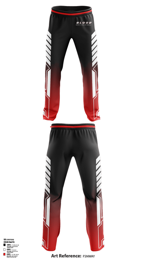 Sweatpants, Blood, Men's Volleyball, Teamtime, Team time, sublimation, custom sports apparel, team uniforms, spirit wear, spiritwear, sports uniforms, custom shirts, team store, custom team store, fundraiser sports, apparel fundraiser