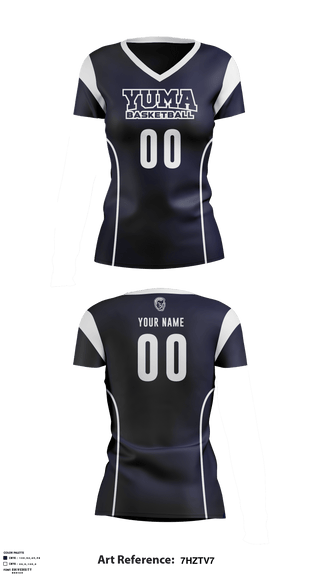 Women's Short Sleeve Vneck Shirt, Yuma High School Basketball, Men's Basketball, Teamtime, Team time, sublimation, custom sports apparel, team uniforms, spirit wear, spiritwear, sports uniforms, custom shirts, team store, custom team store, fundraiser sports, apparel fundraiser