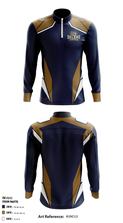 Delano High School Basketball 89404151 Quarter Zip Jacket - 2