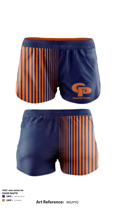 College Place High School Wrestling 60433423 Women's Shorts - 1