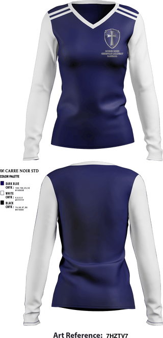 Women's Long Sleeve Vneck Shirt, Round Rock Christian Academy Baseball, Baseball, Teamtime, Team time, sublimation, custom sports apparel, team uniforms, spirit wear, spiritwear, sports uniforms, custom shirts, team store, custom team store, fundraiser sports, apparel fundraiser