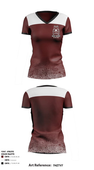 Women's Short Sleeve Vneck Shirt, Mount Whitney High School Water Polo, School Spirit Store, Teamtime, Team time, sublimation, custom sports apparel, team uniforms, spirit wear, spiritwear, sports uniforms, custom shirts, team store, custom team store, fundraiser sports, apparel fundraiser