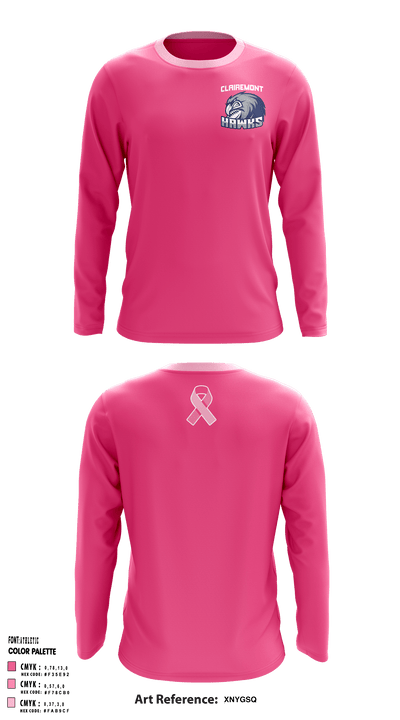 Clairemont Hawks Youth Football & Cheer 16851027 Long Sleeve Performance Shirt - 1