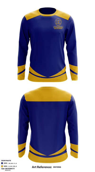 Hanover High School Ice Hockey 9139465 Long Sleeve Performance Shirt - 1