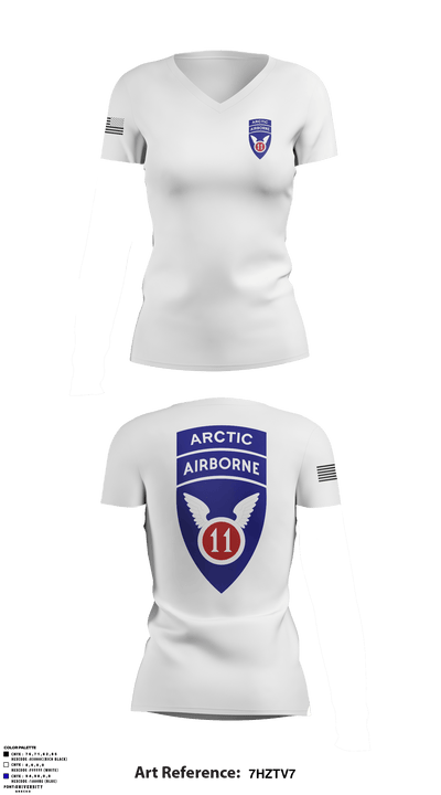11th Airborne Division 20020731 Women's Short Sleeve V-neck Shirt - 2