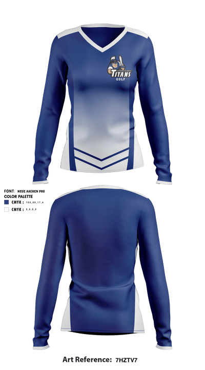 Eastern Florida State College Golf 48521769 Women's Long Sleeve V-neck Shirt - 1