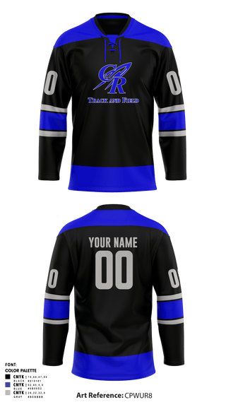 Hockey Jersey, Central High School Track & Field, Track & Field, Teamtime, Team time, sublimation, custom sports apparel, team uniforms, spirit wear, spiritwear, sports uniforms, custom shirts, team store, custom team store, fundraiser sports, apparel fundraiser