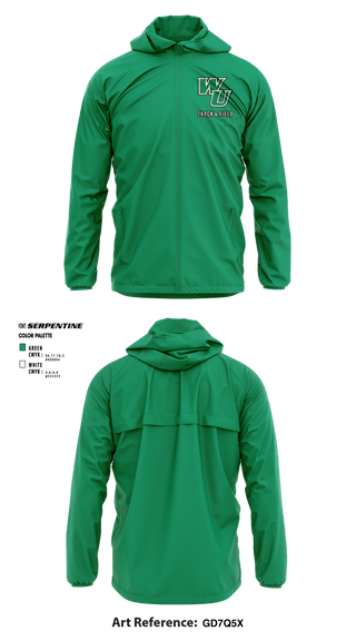 Windbreaker, Wilmington University Track, Track & Field, Teamtime, Team time, sublimation, custom sports apparel, team uniforms, spirit wear, spiritwear, sports uniforms, custom shirts, team store, custom team store, fundraiser sports, apparel fundraiser