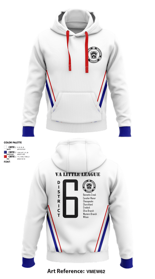 Hoodie, Virginia District 6 Little League, Baseball, Teamtime, Team time, sublimation, custom sports apparel, team uniforms, spirit wear, spiritwear, sports uniforms, custom shirts, team store, custom team store, fundraiser sports, apparel fundraiser