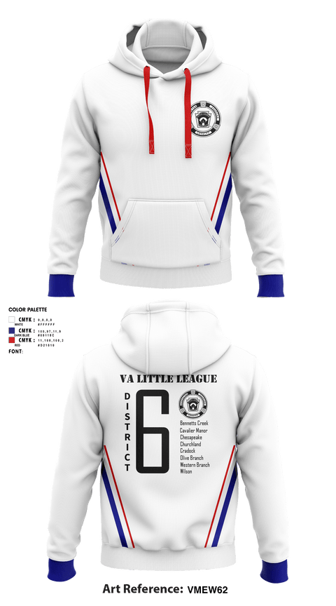 Hoodie, Virginia District 6 Little League, Baseball, Teamtime, Team time, sublimation, custom sports apparel, team uniforms, spirit wear, spiritwear, sports uniforms, custom shirts, team store, custom team store, fundraiser sports, apparel fundraiser
