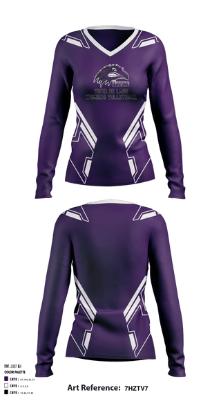 Women's Long Sleeve Vneck Shirt, Vista Del Lago High School Women's Volleyball, Women's Volleyball, Teamtime, Team time, sublimation, custom sports apparel, team uniforms, spirit wear, spiritwear, sports uniforms, custom shirts, team store, custom team store, fundraiser sports, apparel fundraiser