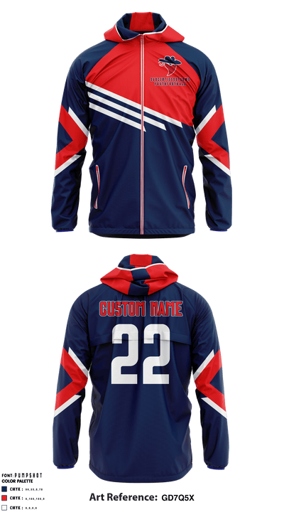 Saugerties Outlaws Youth Football 64678196 Windbreaker - 3