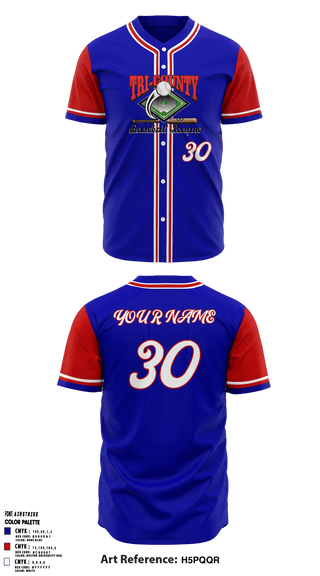 Full Button Baseball Jersey, Tri County Baseball-Bronco League, Baseball, Teamtime, Team time, sublimation, custom sports apparel, team uniforms, spirit wear, spiritwear, sports uniforms, custom shirts, team store, custom team store, fundraiser sports, apparel fundraiser