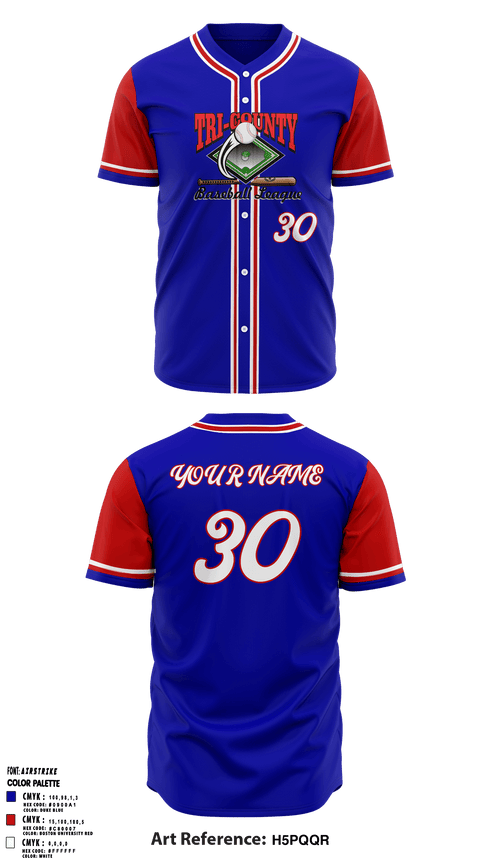 Full Button Baseball Jersey, Tri County Baseball-Bronco League, Baseball, Teamtime, Team time, sublimation, custom sports apparel, team uniforms, spirit wear, spiritwear, sports uniforms, custom shirts, team store, custom team store, fundraiser sports, apparel fundraiser