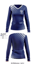 Barringer High School Cheer 59668460 Women's Long Sleeve V-neck Shirt - 1