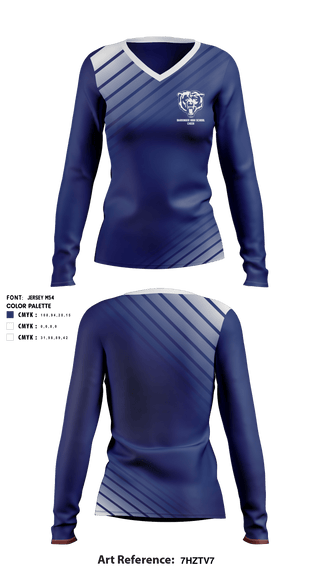 Women's Long Sleeve Vneck Shirt, Barringer High School Cheer, School Spirit Store, Teamtime, Team time, sublimation, custom sports apparel, team uniforms, spirit wear, spiritwear, sports uniforms, custom shirts, team store, custom team store, fundraiser sports, apparel fundraiser