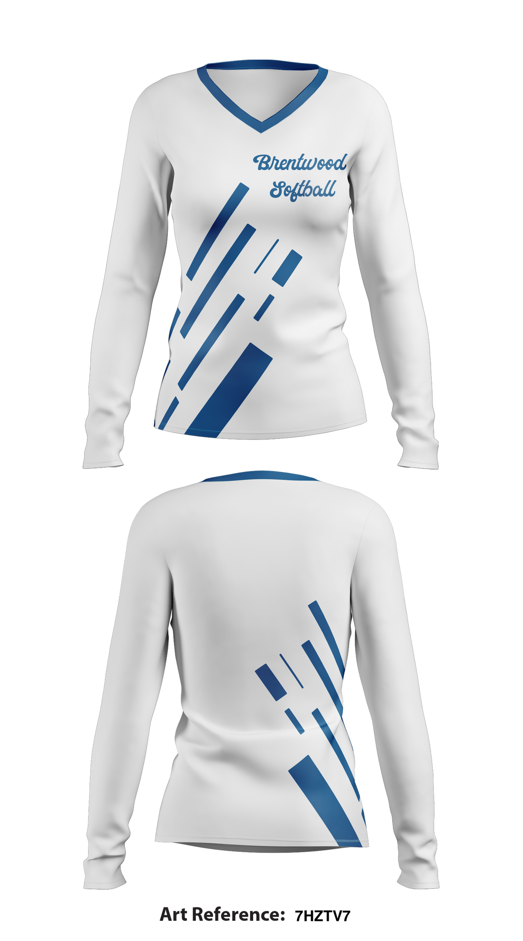 Brentwood softball 9844363 Women's Long Sleeve V-neck Shirt - 1