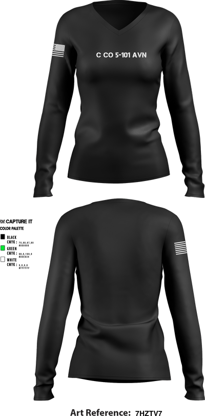 C co 5-101 AVN 48223477 Women's Long Sleeve V-neck Shirt - 1