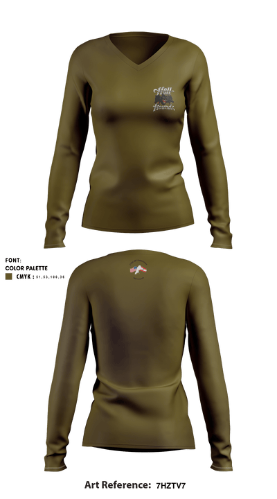 218th MP Co 78237854 Women's Long Sleeve V-neck Shirt - 1