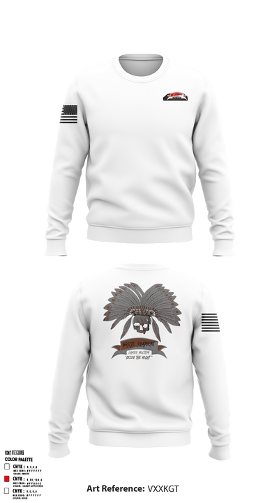 White Platoon, A TRP, 8-1 CAV 73751162 Crew Neck Sweatshirt - 1