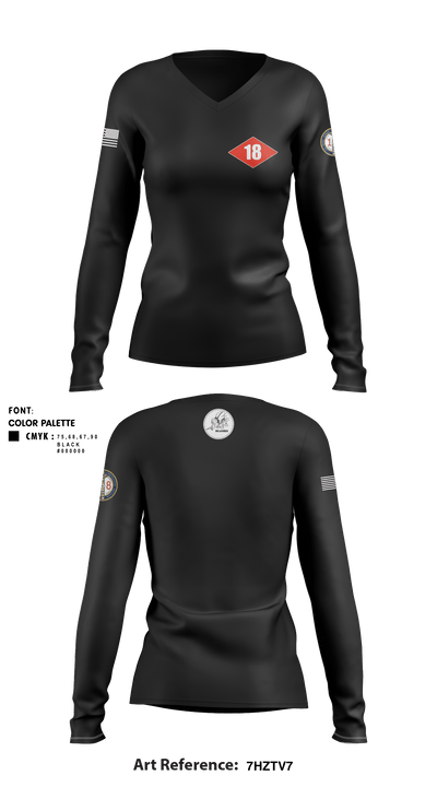 NMCB 18 77827271 Women's Long Sleeve V-neck Shirt - 2