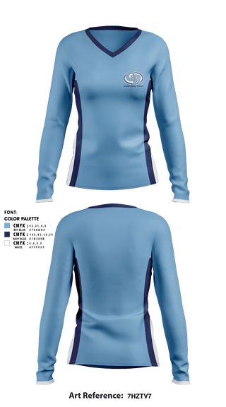 Women's Long Sleeve Vneck Shirt, Granite Ridge School, School Spirit Store, Teamtime, Team time, sublimation, custom sports apparel, team uniforms, spirit wear, spiritwear, sports uniforms, custom shirts, team store, custom team store, fundraiser sports, apparel fundraiser