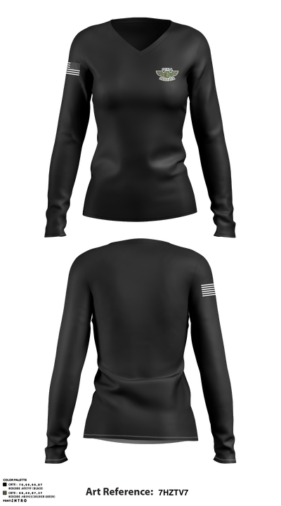 Ocala Helitack 47748855 Women's Long Sleeve V-neck Shirt - 1