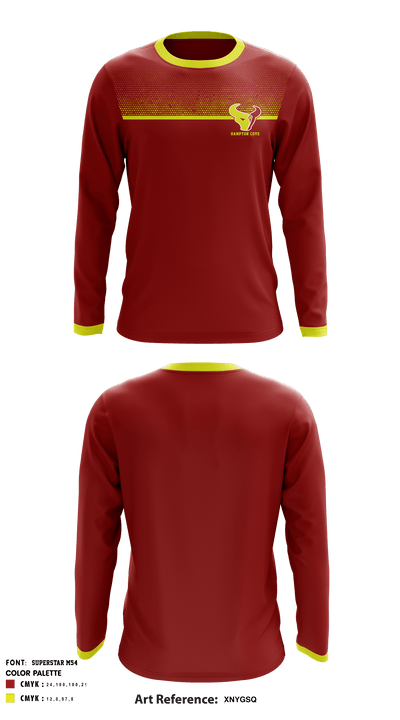 Hampton Cove Middle School 33906534 Long Sleeve Performance Shirt - 1