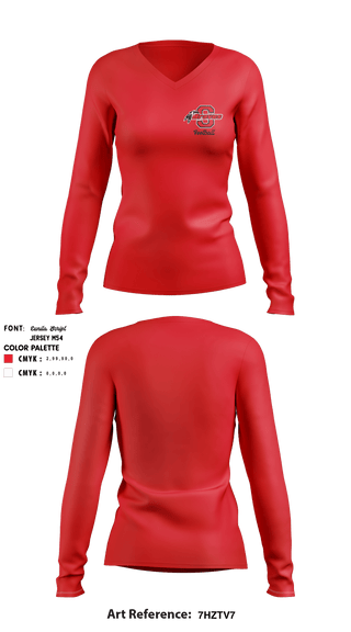 Women's Long Sleeve Vneck Shirt, Souderton Braves Youth Football Association, Football, Teamtime, Team time, sublimation, custom sports apparel, team uniforms, spirit wear, spiritwear, sports uniforms, custom shirts, team store, custom team store, fundraiser sports, apparel fundraiser