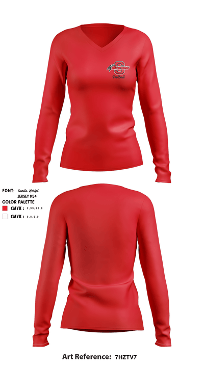 Souderton Braves Youth Football Association 55667427 Women's Long Sleeve V-neck Shirt - 4
