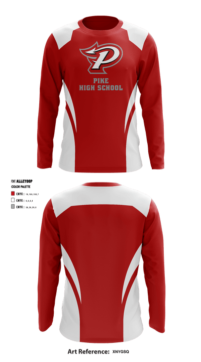 Pike High School 12877641 Long Sleeve Performance Shirt - 1