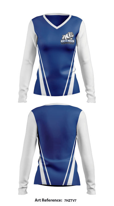 North Mason High School 86874889 Women's Long Sleeve V-neck Shirt - 1
