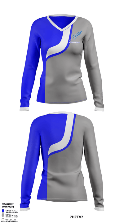 Central High School 54866943 Women's Long Sleeve V-neck Shirt - 1