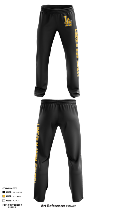 Lincoln High School Football 42014595 Sweatpants - 1