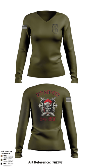 Women's Long Sleeve Vneck Shirt, , Army, Teamtime, Team time, sublimation, custom sports apparel, team uniforms, spirit wear, spiritwear, sports uniforms, custom shirts, team store, custom team store, fundraiser sports, apparel fundraiser