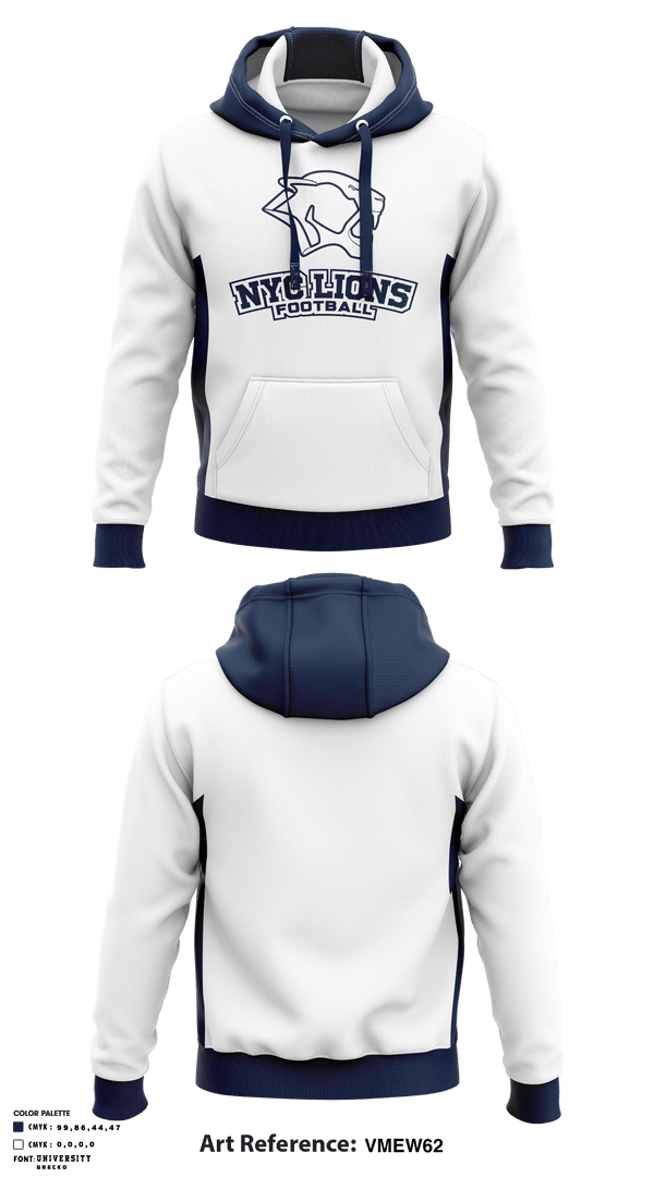 Hoodie, NYC Lions Football, Football, Teamtime, Team time, sublimation, custom sports apparel, team uniforms, spirit wear, spiritwear, sports uniforms, custom shirts, team store, custom team store, fundraiser sports, apparel fundraiser
