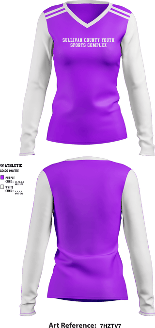 Women's Long Sleeve Vneck Shirt, Sullivan County Youth Sports Complex, Spirit Store, Teamtime, Team time, sublimation, custom sports apparel, team uniforms, spirit wear, spiritwear, sports uniforms, custom shirts, team store, custom team store, fundraiser sports, apparel fundraiser