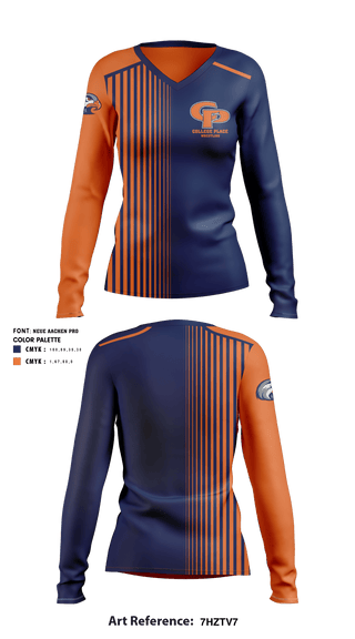Women's Long Sleeve Vneck Shirt, College Place High School Wrestling, Wrestling, Teamtime, Team time, sublimation, custom sports apparel, team uniforms, spirit wear, spiritwear, sports uniforms, custom shirts, team store, custom team store, fundraiser sports, apparel fundraiser