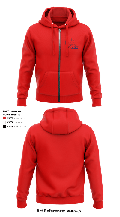 Colusa High School Volleyball 88435722 Zip Hoodie - 1