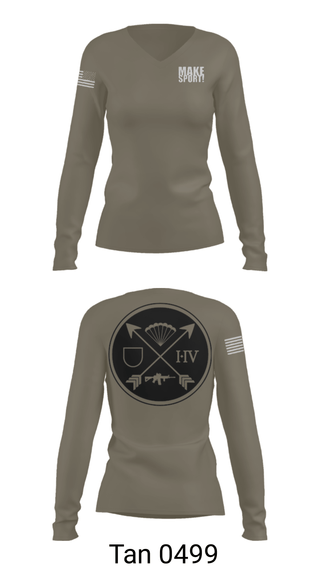 Women's Long Sleeve Vneck Shirt, , Army, Teamtime, Team time, sublimation, custom sports apparel, team uniforms, spirit wear, spiritwear, sports uniforms, custom shirts, team store, custom team store, fundraiser sports, apparel fundraiser