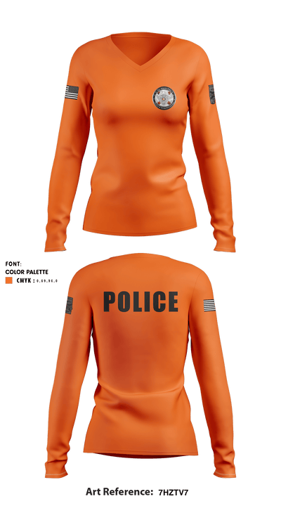 Bay Minette Police Department 41328135 Women's Long Sleeve V-neck Shirt - 7