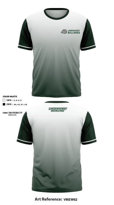 Lindenhurst High School Bowling 54901887 Short Sleeve Performance Shirt - 1