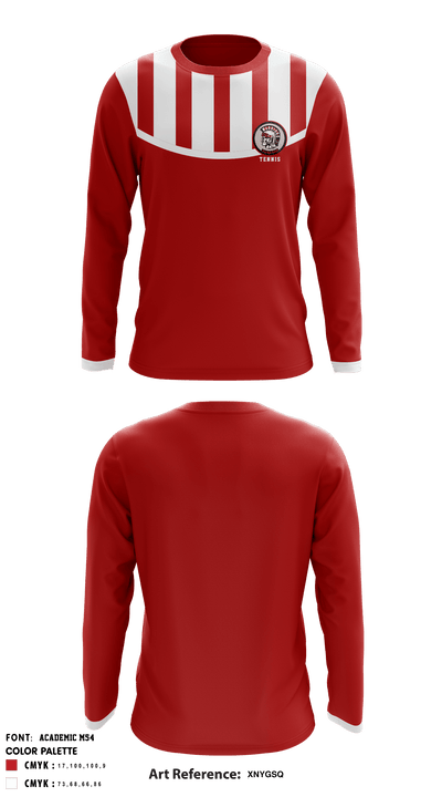 Troy High School Tennis 92320407 Long Sleeve Performance Shirt - 1