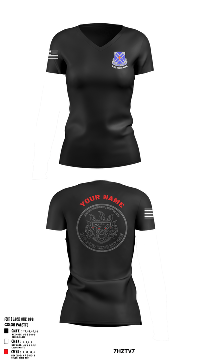 Bravo, 305th MI BN 32687381 Women's Short Sleeve V-neck Shirt - 4