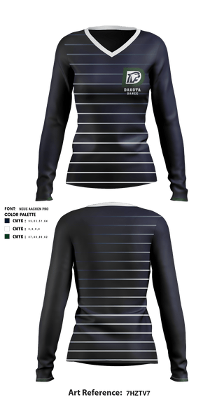 Women's Long Sleeve Vneck Shirt, Dakota High School Dance, School Spirit Store, Teamtime, Team time, sublimation, custom sports apparel, team uniforms, spirit wear, spiritwear, sports uniforms, custom shirts, team store, custom team store, fundraiser sports, apparel fundraiser