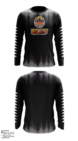 Long Sleeve Performance Shirt, Big Cat Basketball, Men's Basketball, Teamtime, Team time, sublimation, custom sports apparel, team uniforms, spirit wear, spiritwear, sports uniforms, custom shirts, team store, custom team store, fundraiser sports, apparel fundraiser